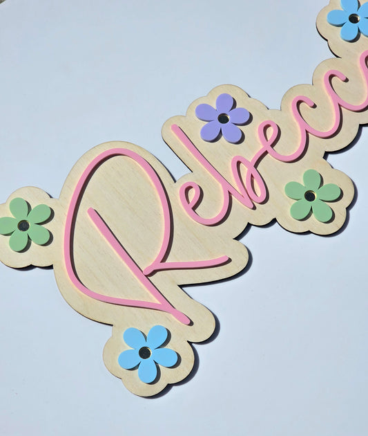 Daisy Name Kids Sign – Acrylic & Birch