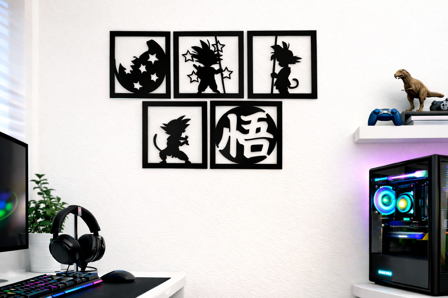 Anime-Inspired Baby Warrior Wall Art - Set of 5