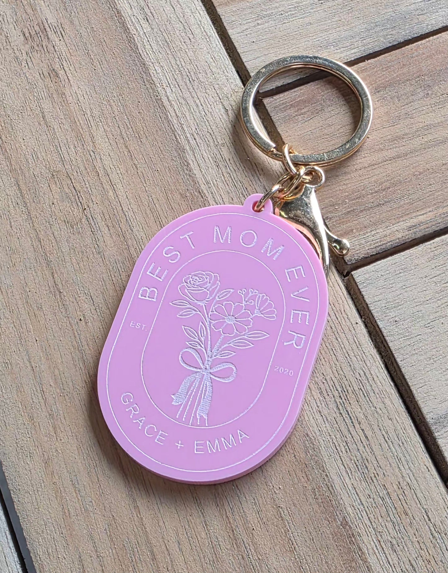 Personalised Best Mom Ever Keyring