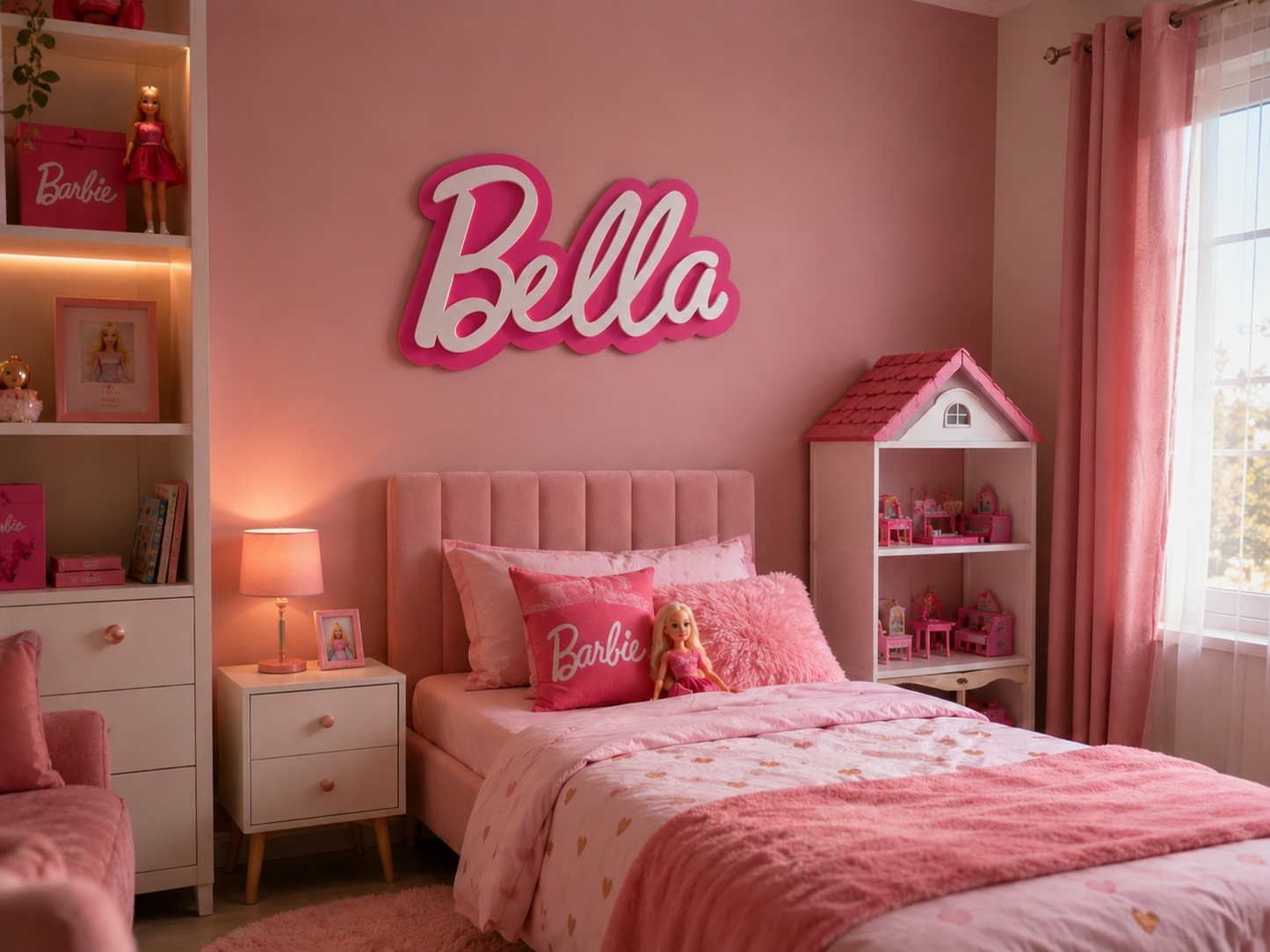 Personalised Barbie Inspired Name Sign 50cm