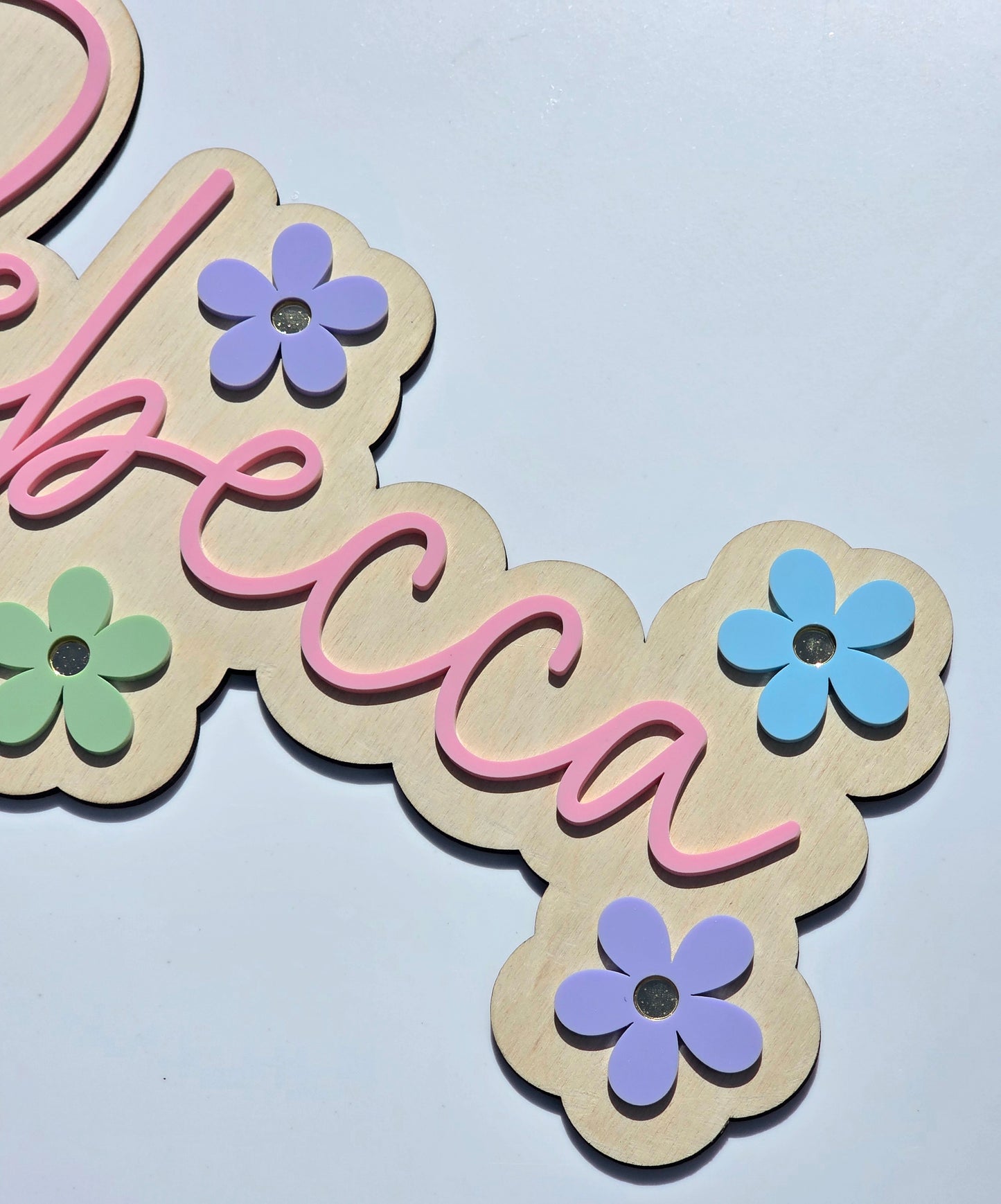 Daisy Name Kids Sign – Acrylic & Birch