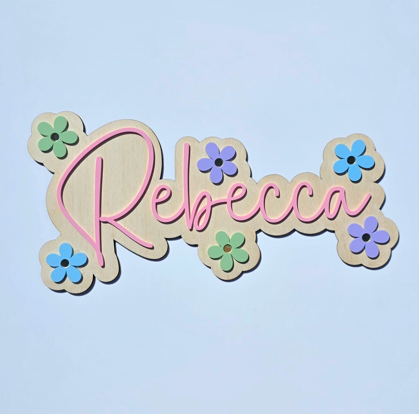 Daisy Name Kids Sign – Acrylic & Birch