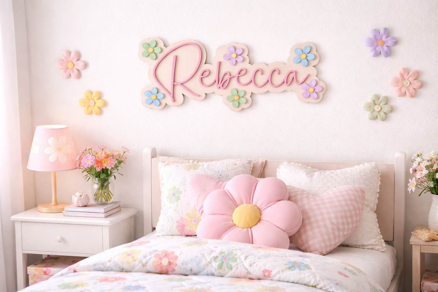Daisy Name Kids Sign – Acrylic & Birch
