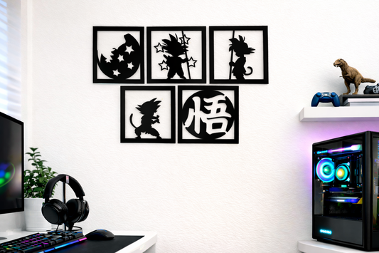 Anime-Inspired Baby Warrior Wall Art - Set of 5