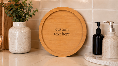 Bamboo Medium Round Tray - Custom Engraving