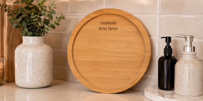 Bamboo Medium Round Tray - Custom Engraving