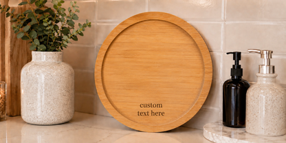 Bamboo Medium Round Tray - Custom Engraving