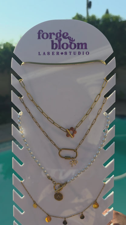 Personalised Acrylic Necklace Display Stand – Holds 11 Necklaces