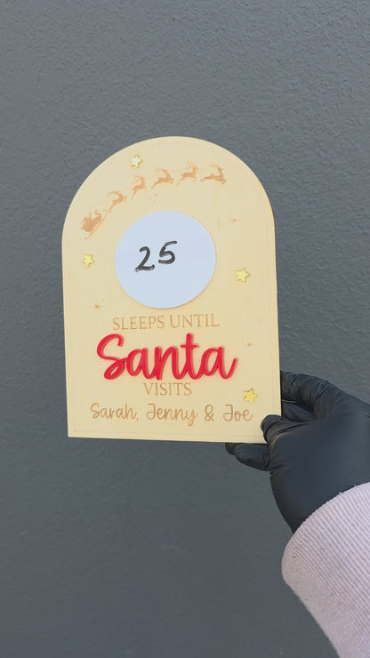 Christmas Countdown - How Many Sleeps Til Santa Visits - Personalised