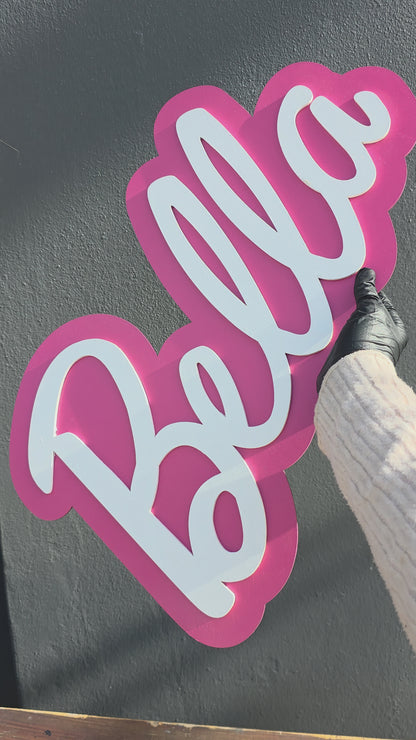 Personalised Barbie Inspired Name Sign 50cm