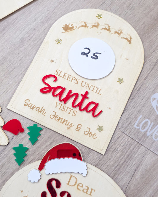 Christmas Countdown - How Many Sleeps Til Santa Visits - Personalised