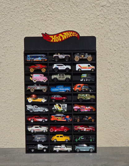Race Track Style Die-Cast Car Display & Storage Shelf (Die Cast 1:64) – MDF & Acrylic Wall Organizer