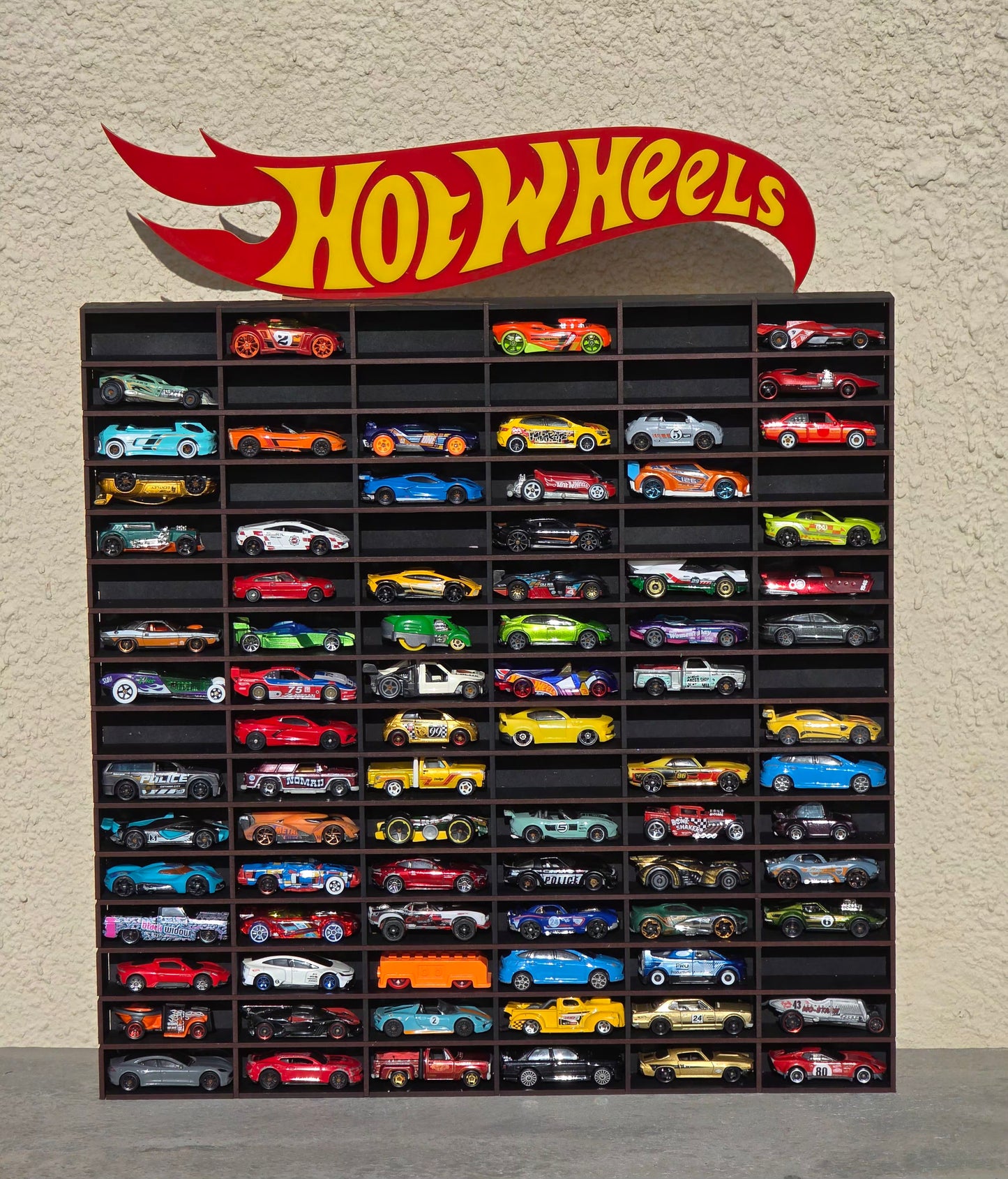 Race Track Style Die-Cast Car Display & Storage Shelf (Die Cast 1:64) – MDF & Acrylic Wall Organizer