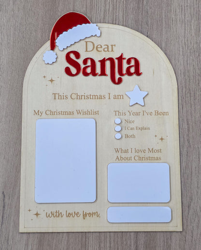 Dear Santa Wishlist Board - Personalised Christmas Board