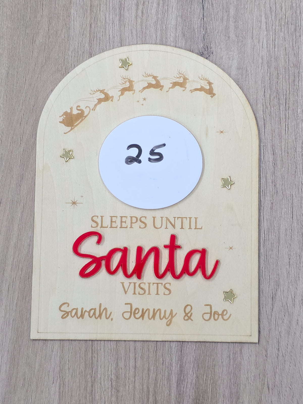 Christmas Countdown - How Many Sleeps Til Santa Visits - Personalised