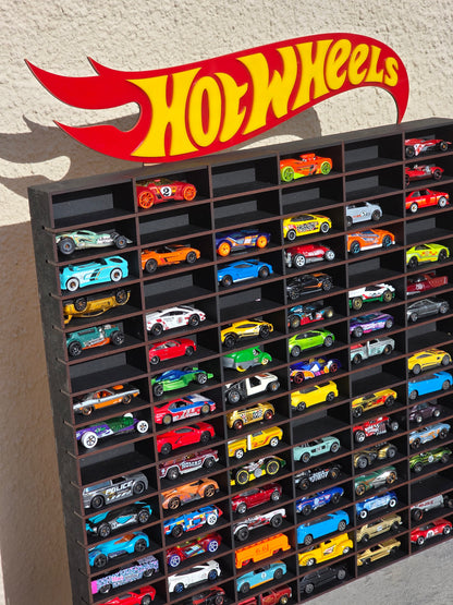 Race Track Style Die-Cast Car Display & Storage Shelf (Die Cast 1:64) – MDF & Acrylic Wall Organizer