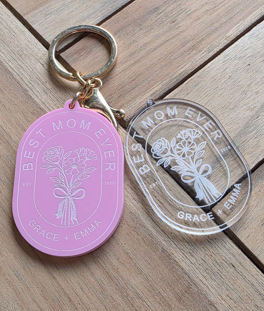 Personalised Best Mom Ever Keyring