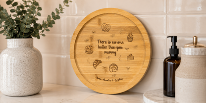 Bamboo Medium Round Tray - Custom Engraving