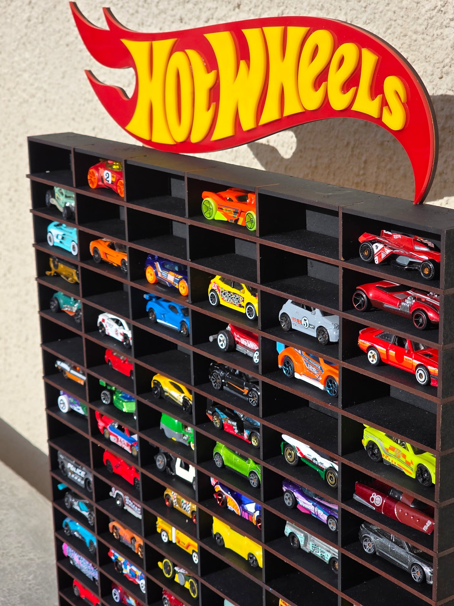 Race Track Style Die-Cast Car Display & Storage Shelf (Die Cast 1:64) – MDF & Acrylic Wall Organizer
