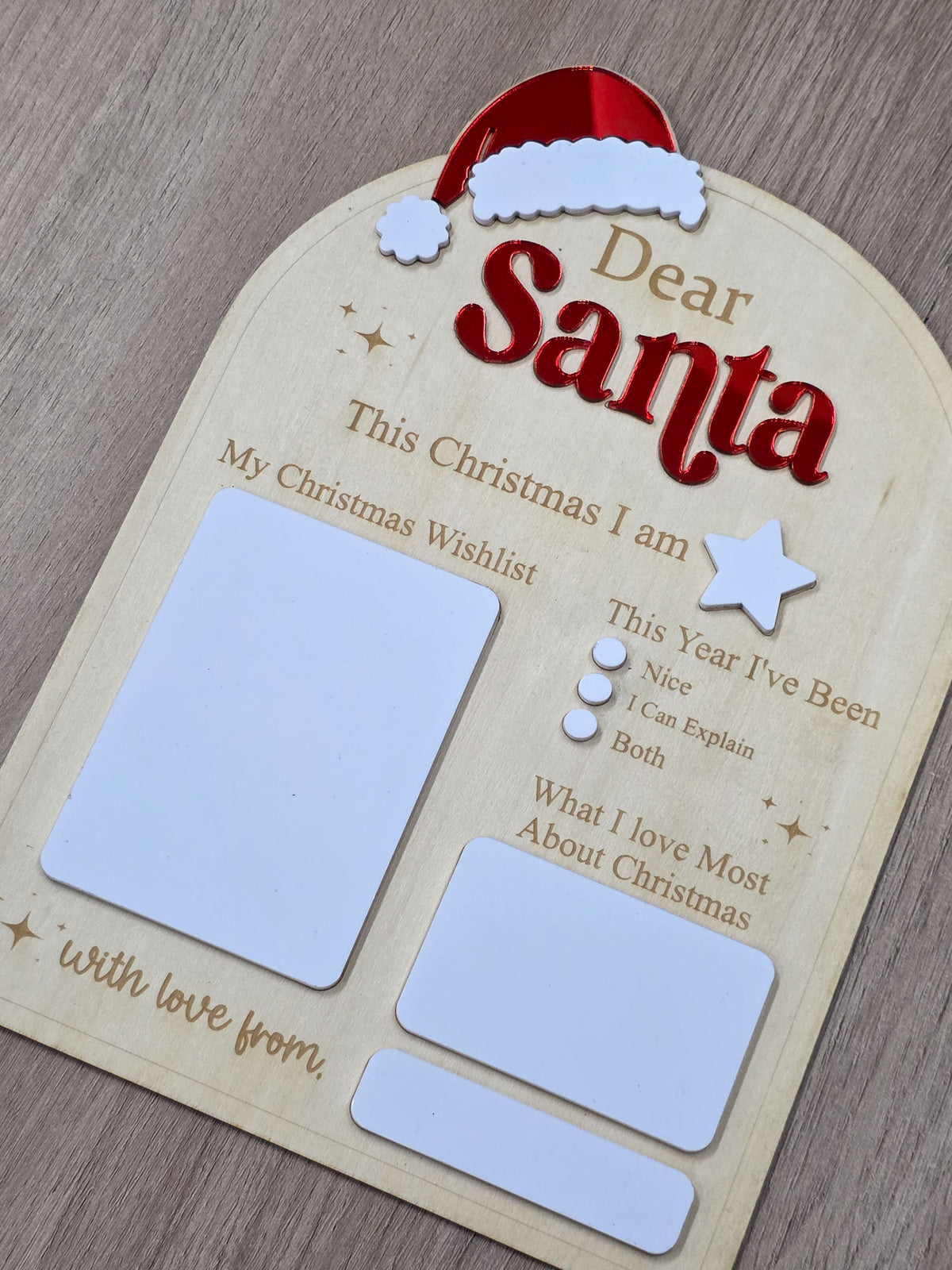 Dear Santa Wishlist Board - Personalised Christmas Board