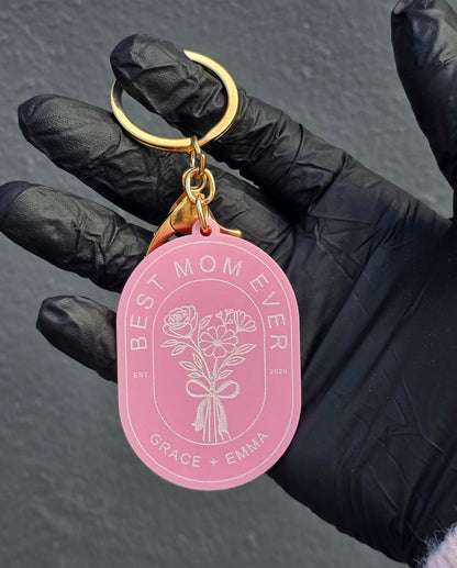 Personalised Best Mom Ever Keyring