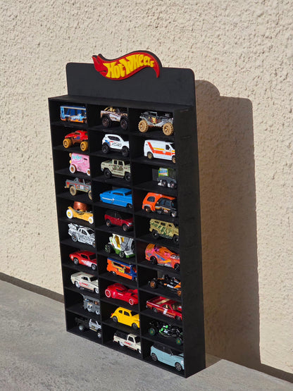 Race Track Style Die-Cast Car Display & Storage Shelf (Die Cast 1:64) – MDF & Acrylic Wall Organizer