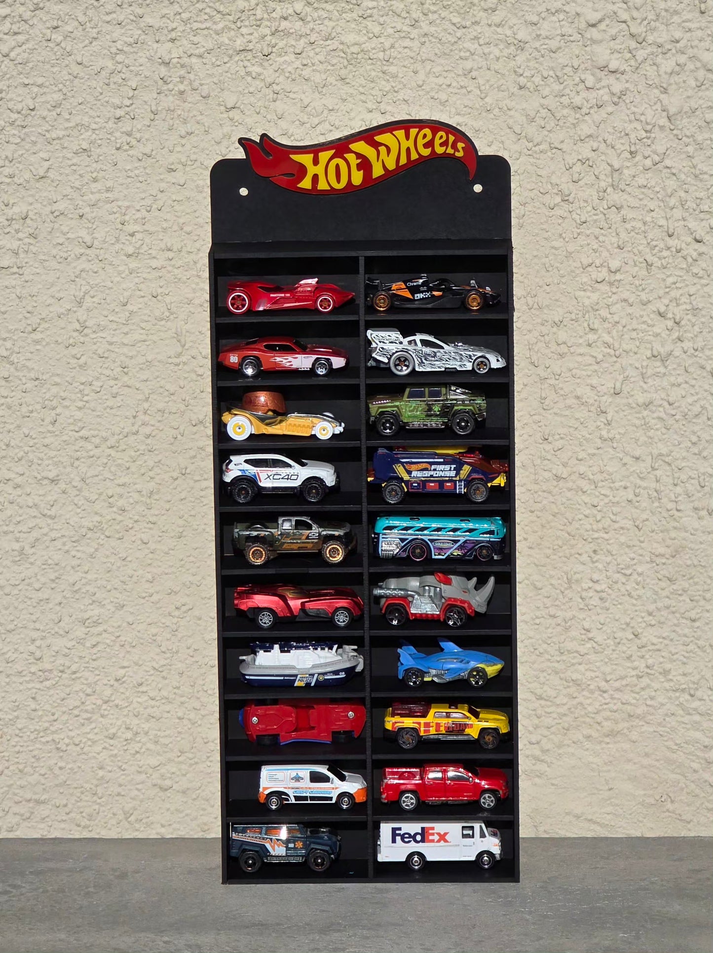 Race Track Style Die-Cast Car Display & Storage Shelf (Die Cast 1:64) – MDF & Acrylic Wall Organizer