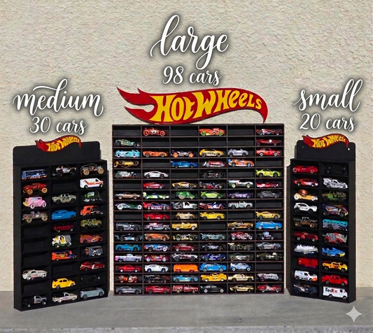 Race Track Style Die-Cast Car Display & Storage Shelf (Die Cast 1:64) – MDF & Acrylic Wall Organizer