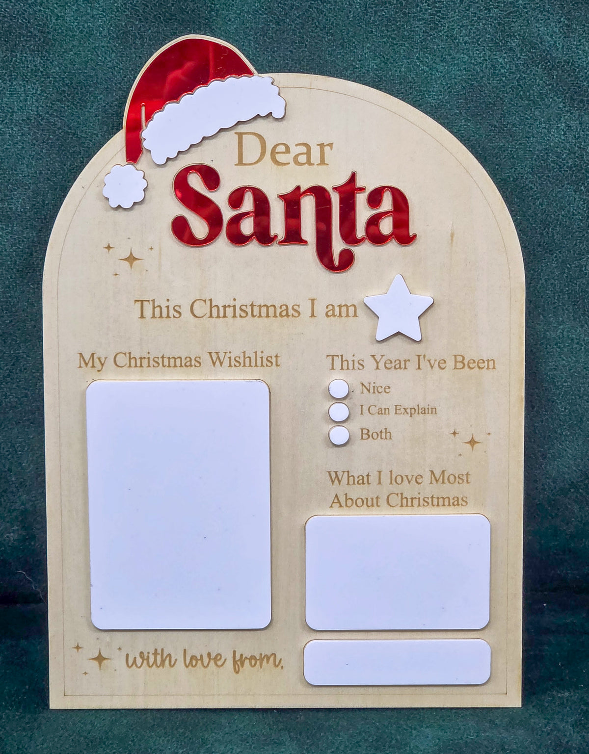 Dear Santa Wishlist Board - Personalised Christmas Board