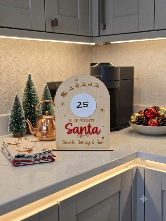 Christmas Countdown - How Many Sleeps Til Santa Visits - Personalised