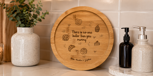 Bamboo Medium Round Tray - Custom Engraving